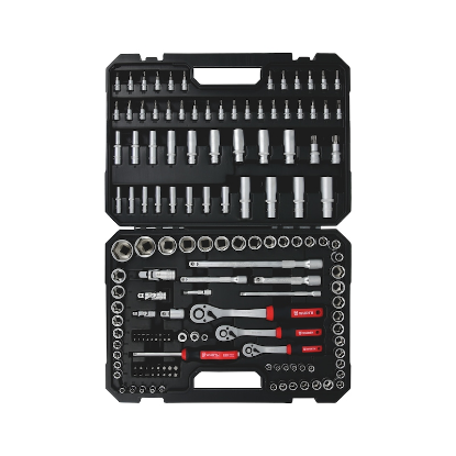 Slika SET NATIČNIH KLJUČEV 1/4" + 3/8" + 1/2", ŠESTROBI (HEX), 154 KOSOV