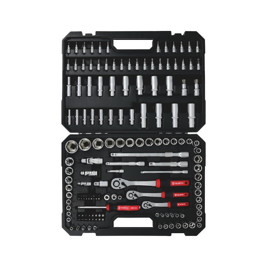 Slika SET NATIČNIH KLJUČEV 1/4" + 3/8" + 1/2", ŠESTROBI (HEX), 154 KOSOV