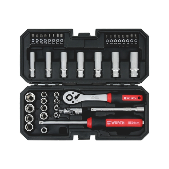 Slika SET NATIČNIH KLJUČEV 1/4", ŠESTROBI (HEX), 40 KOSOV