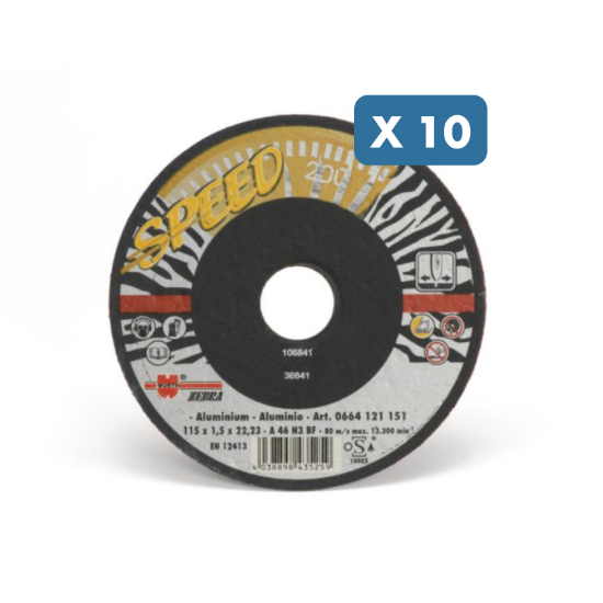 Slika 10 x rezalna plošča (125 mm, debeline 1,0 mm) za rezanje aluminija in drugih barvnih kovin